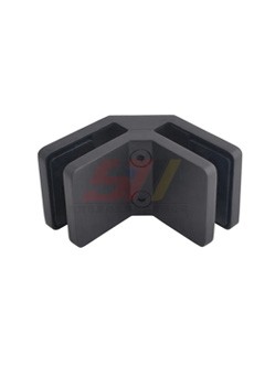 Matte Black Coated Stainless Steel Heavy Duty Glass to Glass 90 Degree Corner Clamp